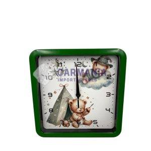 RELOJ DE PARED CUADRADO OSOS 24X24CM G-9019