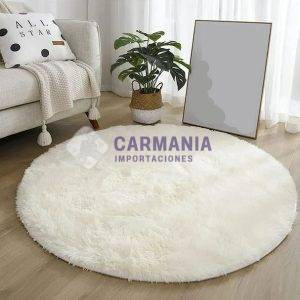 ALFOMBRA REDONDA BLANCA  80CM