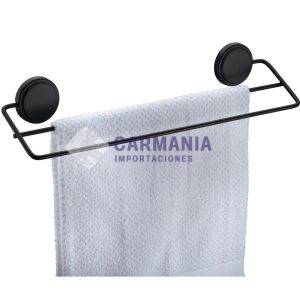 TOALLERO DOBLE ADHESIVO 45 CM NEGRO MAT. R.9637