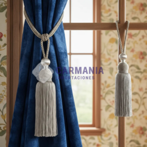 LAZO DECORATIVO DOBLE P/CORTINA 11 COLORES 2PZ.