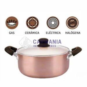 CACEROLA ANTIADHERENTE 24CM C/TAPA REF.1095  H11