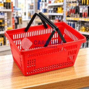 CESTA PLASTICA 16L 42*29*20 ROJA   6055 2